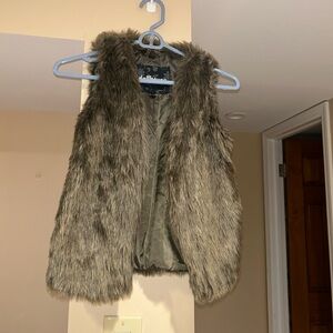 Girls Brown Fur Vest